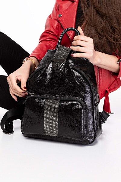 Anıl Ayakkabı Allure 31103 Rucsac de zi cu zi pentru femei, din piele neagră,...