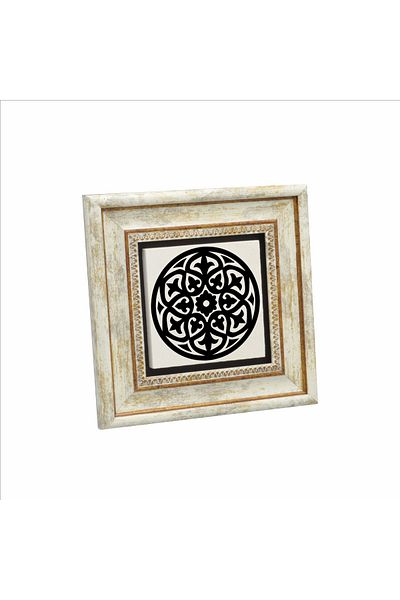 Sadrazam Tablou cu model baroc imprimat cu piatră naturală 20cmx20cm Kd-059