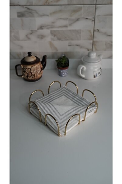 HOMEMUT Декоративний квадратний золотий тримач для серветок, настільний трима...