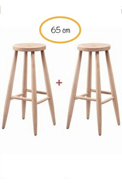 EHM Ahşap Mobilya Dekorasyon Ahşap 65 Cm Yüksek Yuvarlak Bar Tabure Sandalye ...