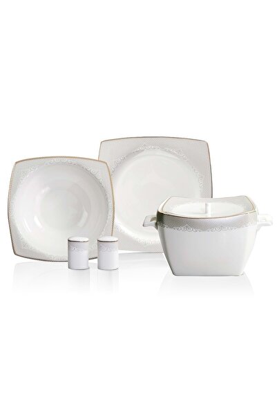 KORKMAZ Bone Selection 60 Parça A8450 Kare Yemek Takımı