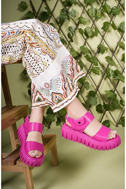 Riccon Women's Sandals0012601 Fuchsia