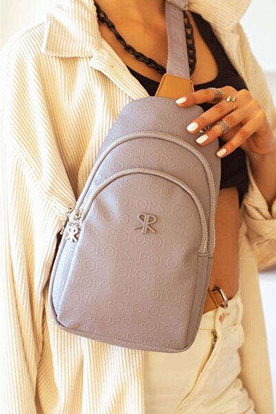 ImPolo حقيبة ميري بيل رمادية تان للنساء