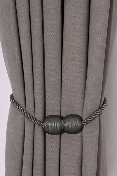 perhal perde ve halı Single Wing Gray Color Island Pleatless Background Curtain