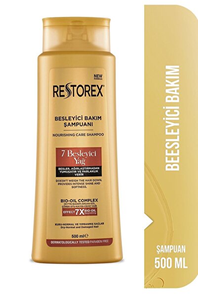 Restorex Bakım Şampuanı 7 Besleyici Yağ 500 Ml + Keratin & Argan Şampuan 500 Ml