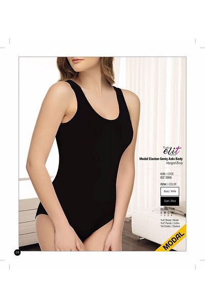 Tutku Elit Γυναικείο σώμα Modal Lycra Wide Strap Hook Body 2005 - 6 τεμάχια