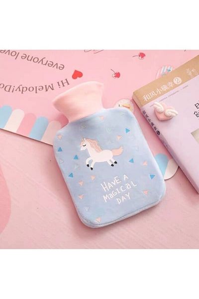 Derin Düşler Unicorn Patterned 500 ml Blue Hot Water Bag