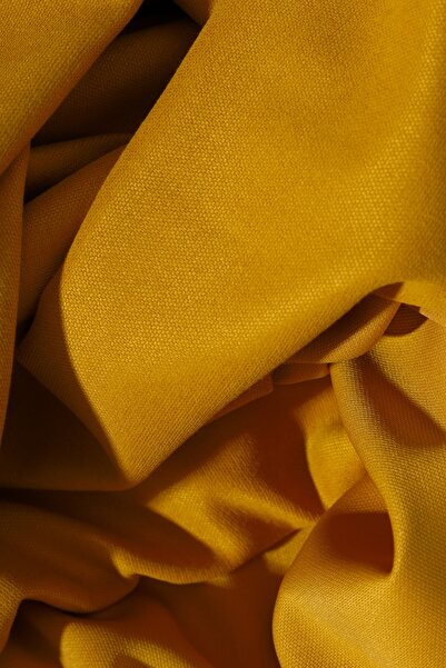 perhal perde ve halı Single Wing Mustard Color Island 1-2.5 Medium Pleat Background Curtain