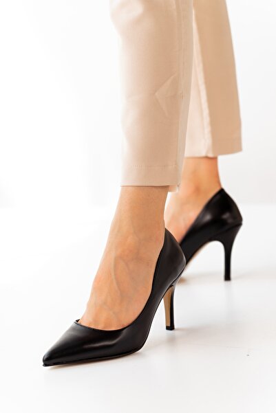 La Limar Limar Siyah Cilt Kadın Topuklu Ayakkabı