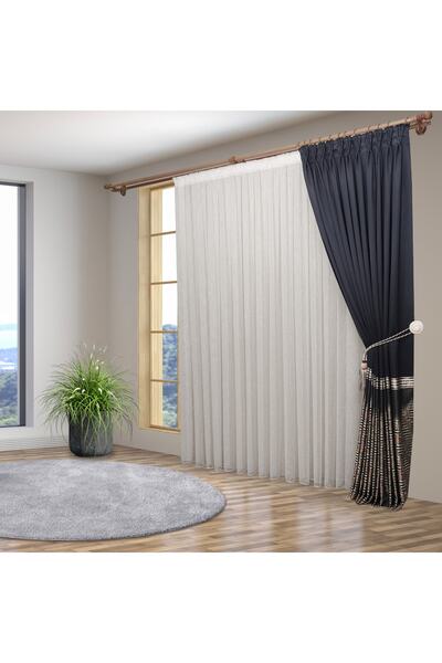 perhal perde ve halı Yeni Model Keten Kırışmayan Etekleri Kurşunlu 1-2,5 Pile...