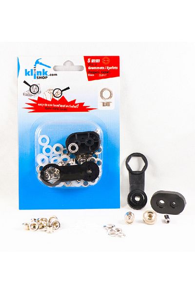 Klinkshop Number 3 Eyelet Hammer Application Apparatus and 25 Pieces 5mm Nickel Color Eyelet Kit - Stainless Brass