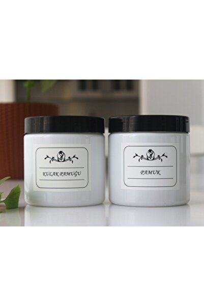 Dem Home 2 bucăți organizator din plastic alb bumbac urechi bumbac - borcan de bumbac pentru îndepărtarea machiajului 500 ml