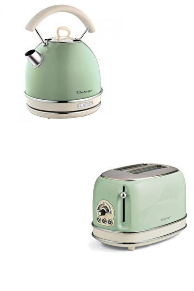 ARIETE ماكينة تحميص الخبز العتيقة باللون الأخضر سعة 1.7 لتر من Ariete باللون ...