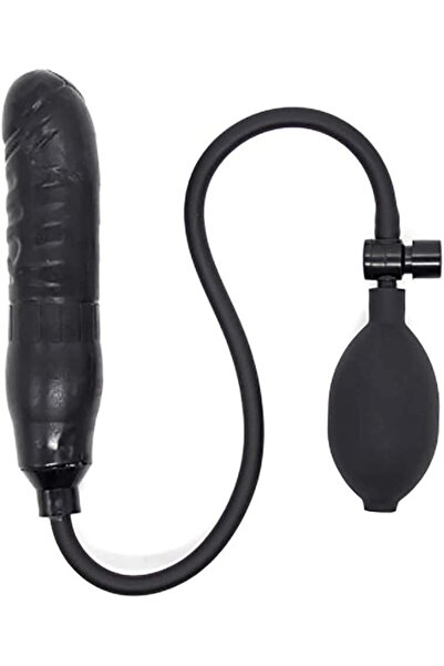 Lilitu Shop Şişebilen Pompalı Damarlı Anal Plug Siyah