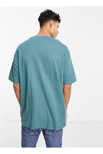 Buğraterzimoda Μπλουζάκι Unisex Brooklyn Printed Petrol Blue Oversize