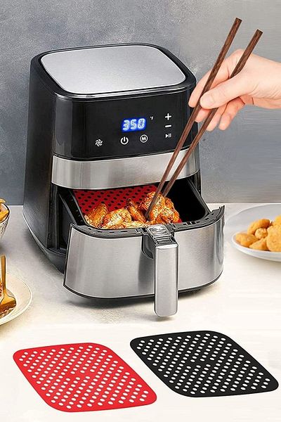 Buffer ® 2 Pieces Heat Resistant Washable Silicone Oven and Airfryer Square Baking Mat 21.5cm