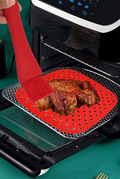 Buffer ® 3 Pieces Heat Resistant Washable Silicone Oven and Airfryer Square Baking Mat 21.5cm
