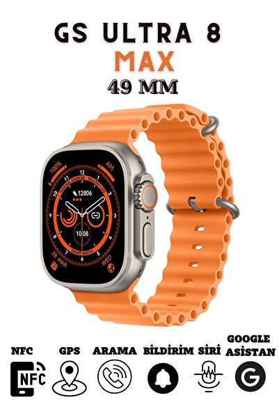 NS Store Gs 8 Ultra Max Smart Watch Siri/gps/nfc Aktif 49mm Uyumlu  Kordon Ki...