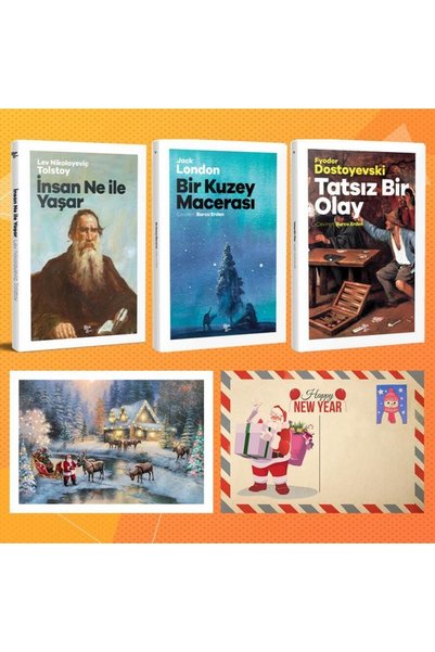 HalkKitabevi Dünya Klasikleri Üçlü Set - Insan Ne Ile Yaşar - Bir Kuzey Macer...
