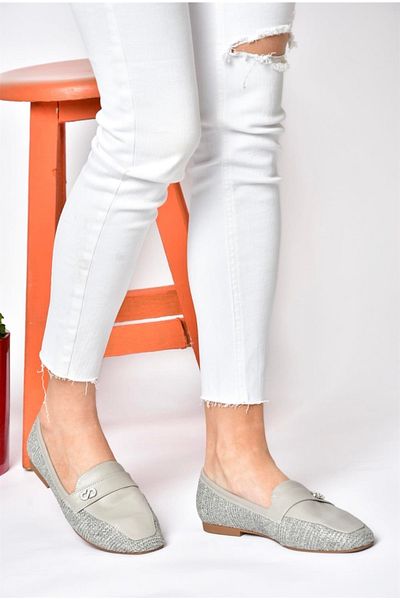 Fox Shoes P820940209 Gray Flat-Soled Daily Women's Ballerinas