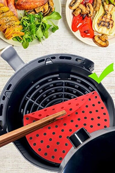 Buffer ® 2 Pieces Heat Resistant Washable Silicone Oven and Airfryer Round Baking Mat 20cm