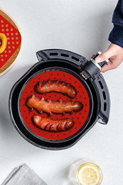 Buffer ® 3 Pieces Heat Resistant Washable Silicone Oven and Airfryer Round Cooking Mat 20 Cm