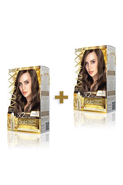 MAXX DELUXE Golden Beauty 24k 6.0 Koyu Kumral Boya Seti 2 Adet