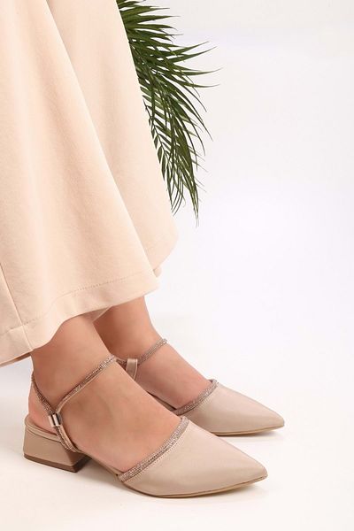 Shoeberry Pantofi cu toc Tine Ten Satin Stone de damă