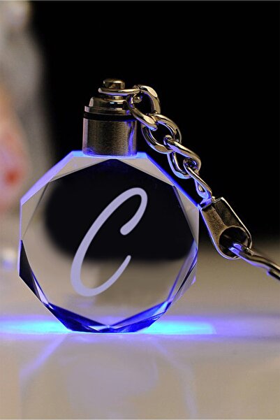 MERTKRİSTAL Breloc cu litera C din sticlă brodată