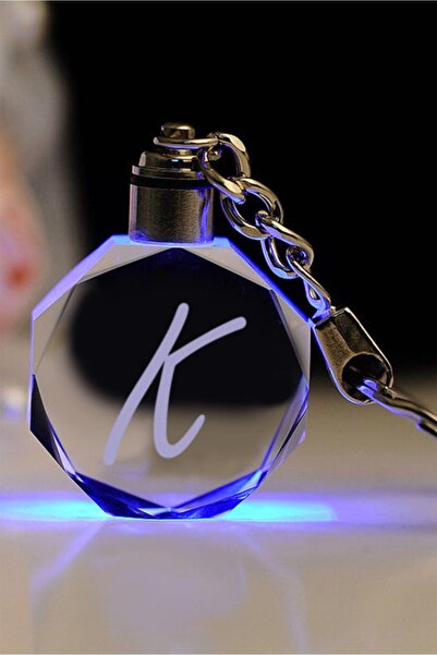 MERTKRİSTAL سلسلة مفاتيح حرف K مطرزة بالأحرف والزجاج