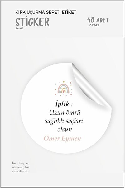 Hsn Kırk Sepeti Etiketi Kırk Uçurma Etiket 48 Adet Yuvarlak