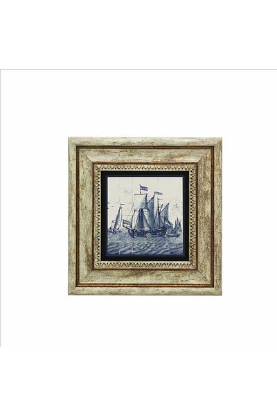 Sadrazam 20Cmx20Cm Netherlands Pattern Printed Natural Stone Painting - Kd-098