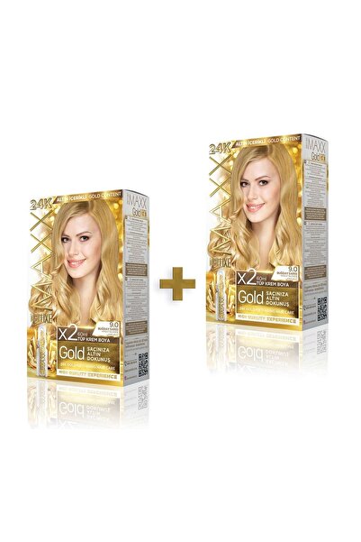 MAXX DELUXE Golden Beauty 24k 9.0 Buğday Sarısı Boya Seti 2 Adet