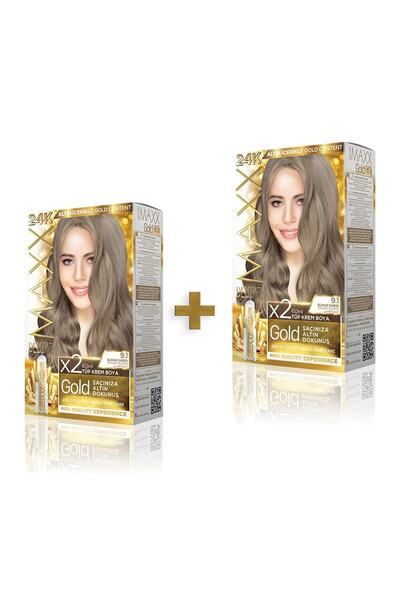 MAXX DELUXE Golden Beauty 24k 9.1 Elmas Sarısı Boya Seti 2 Adet