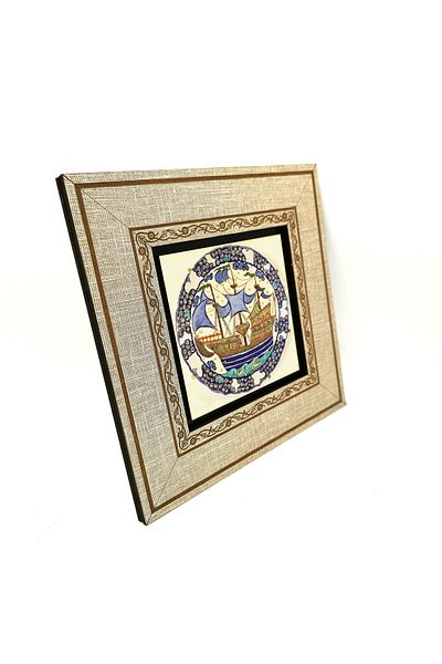 Sadrazam 20cmx20cm Masă MDF imprimată cu navă - Krg-131