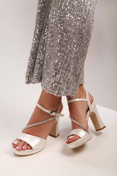 Shoeberry Pantofi cu toc cu platformă Lili Sedef Skin Stone de damă
