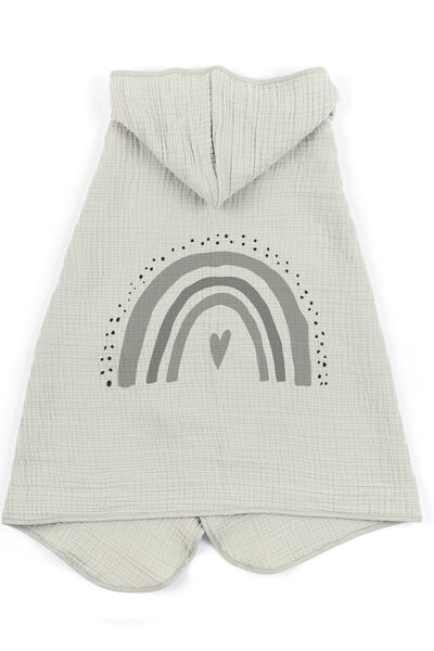 Tuğba Kuğu منشفة بغطاء رأس موسلين 4 طبقات - سلسلة متعددة الألوان - فيونكة