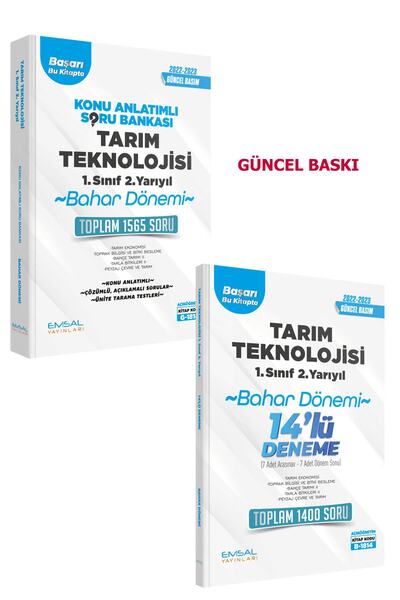 Emsal Yayınları Aöf Tarım Teknolojisi 1.sınıf 2.yarıyıl Bahar Dönemi Konu Ve ...