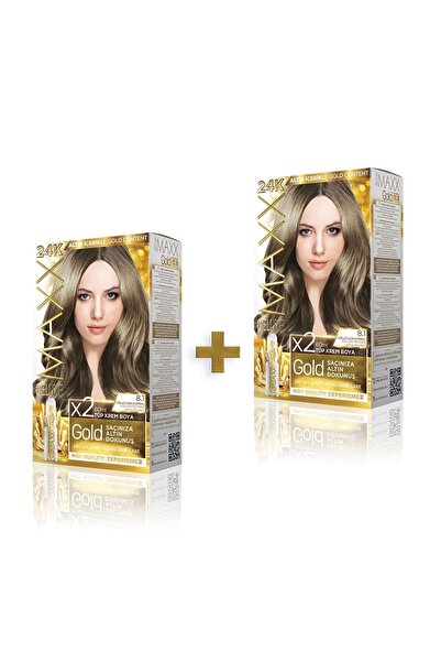 MAXX DELUXE Golden Beauty 24k 8.1 Küllü Açık Kumral Boya Seti 2 Adet