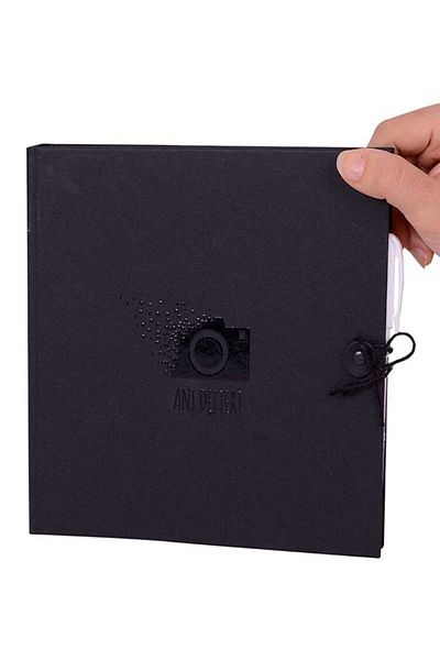 kayrafotoğrafçılık Black Design Yourself Memory Book and Photo Album with White Pen 20 Pieces Indax Style Photo Printing