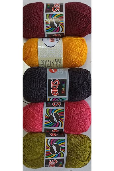hobim42 Σετ κλωστών Etamin Cross Stitch 5x30 Gram Etamin, Ιδανικό για Κεντήματα Σταυροβελονιάς.