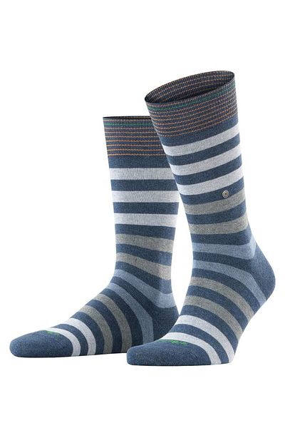 Burlington Herren Socken 3er Pack - Blackpool, Baumwolle, Streifen, Logo, One Size
