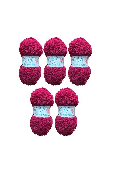 Azra Mother's Lamb Soft Quality Hand Knitting Thread 5 Pieces 100 gr 100 Mt Color: Claret Red