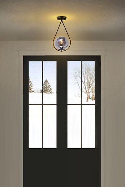 Uçar Drop Glass Single Modern Hall Hall Living Room Entrance Single Chandelier