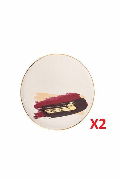 Porland Dash Flat Cake Plate 21cm Set of 2 04alm007900