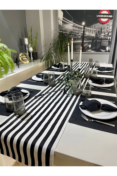 Decamor home Alb-negru fără griji Plain Long Runner