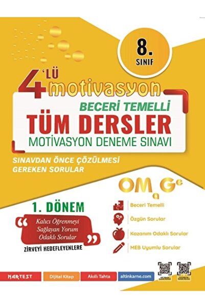 Nartest Yayınları Omage 8. Sınıf Tüm Dersler 1. Dönem Motivasyon Gold 4 Lü Ka...