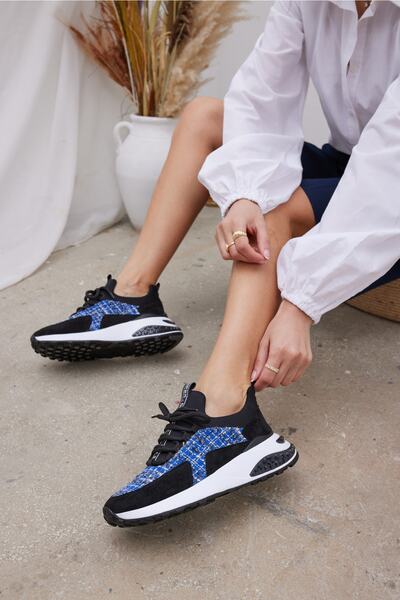 ANGELİNA JONES Gilson Kadin Siyah Mavi Sneaker