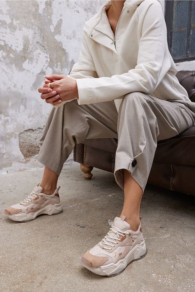 ANGELİNA JONES Helena Women's Beige Garnished Sneakers