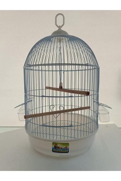 EuroGold Qh Yuvarlak Kuş Kafesi Beyaz 34x55 Cm